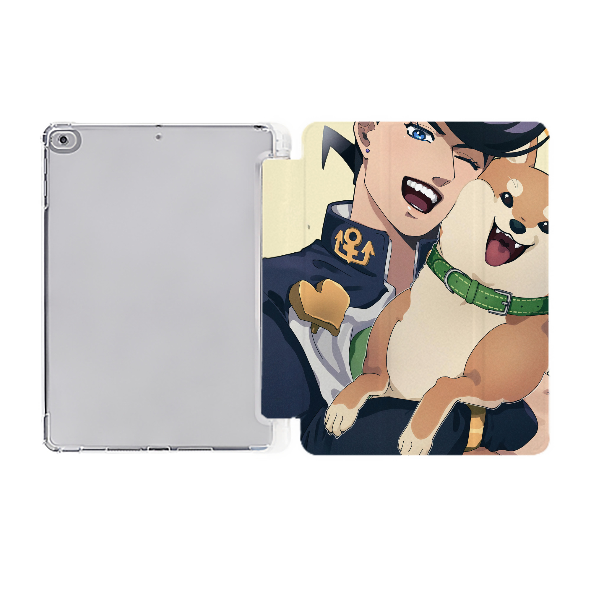 （画像用） ジョジョの奇妙な冒険 JoJo's Bizarre Adventure IPad ケース ペン収納付き 三つ折りスタンド PUレザー×シリコン 対応機種9.5/10.5/10.9インチ
